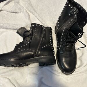 Ash Black Studded Leather Footwear